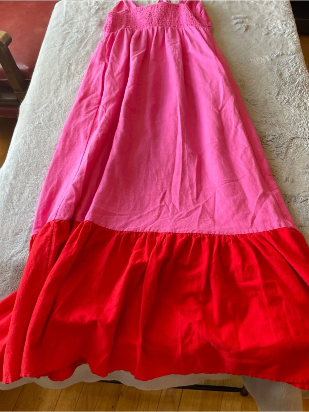 Tabitha Brown Women's Two-Tone Pink and Red Maxi Skirt Dress size XS